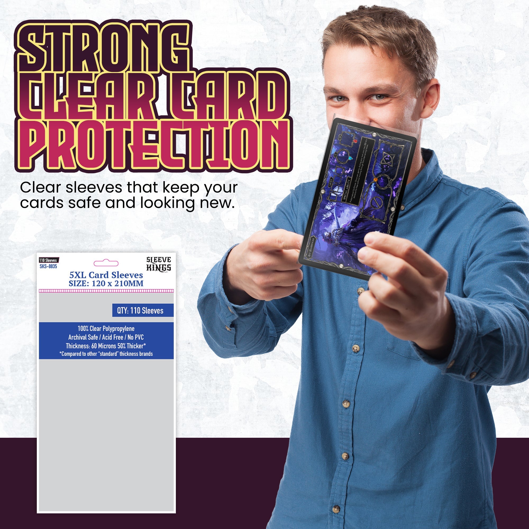 5XL Game Card Sleeves (120x210mm) 110 Pack, 60 Micron, SKS-8835