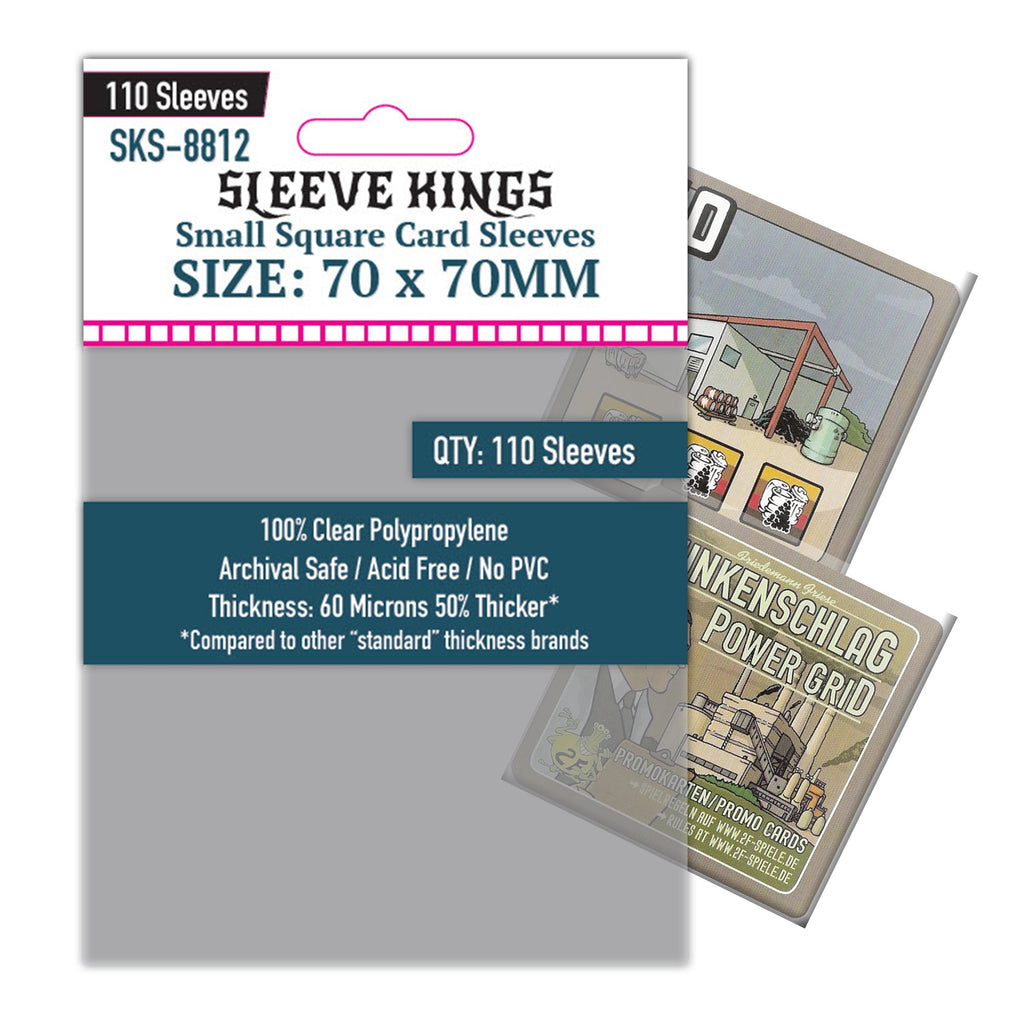 Small Square Game Card Sleeves (70x70mm) 110 Pack, 60 Micron, SKS-8812