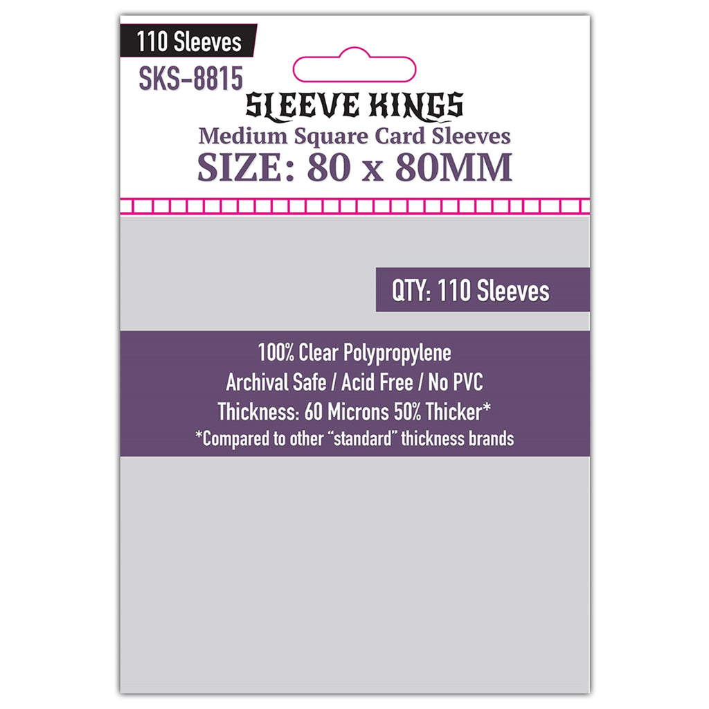 Medium Square Card Sleeves (80x80mm) 110 Pack, 60 Micron, SKS-8815