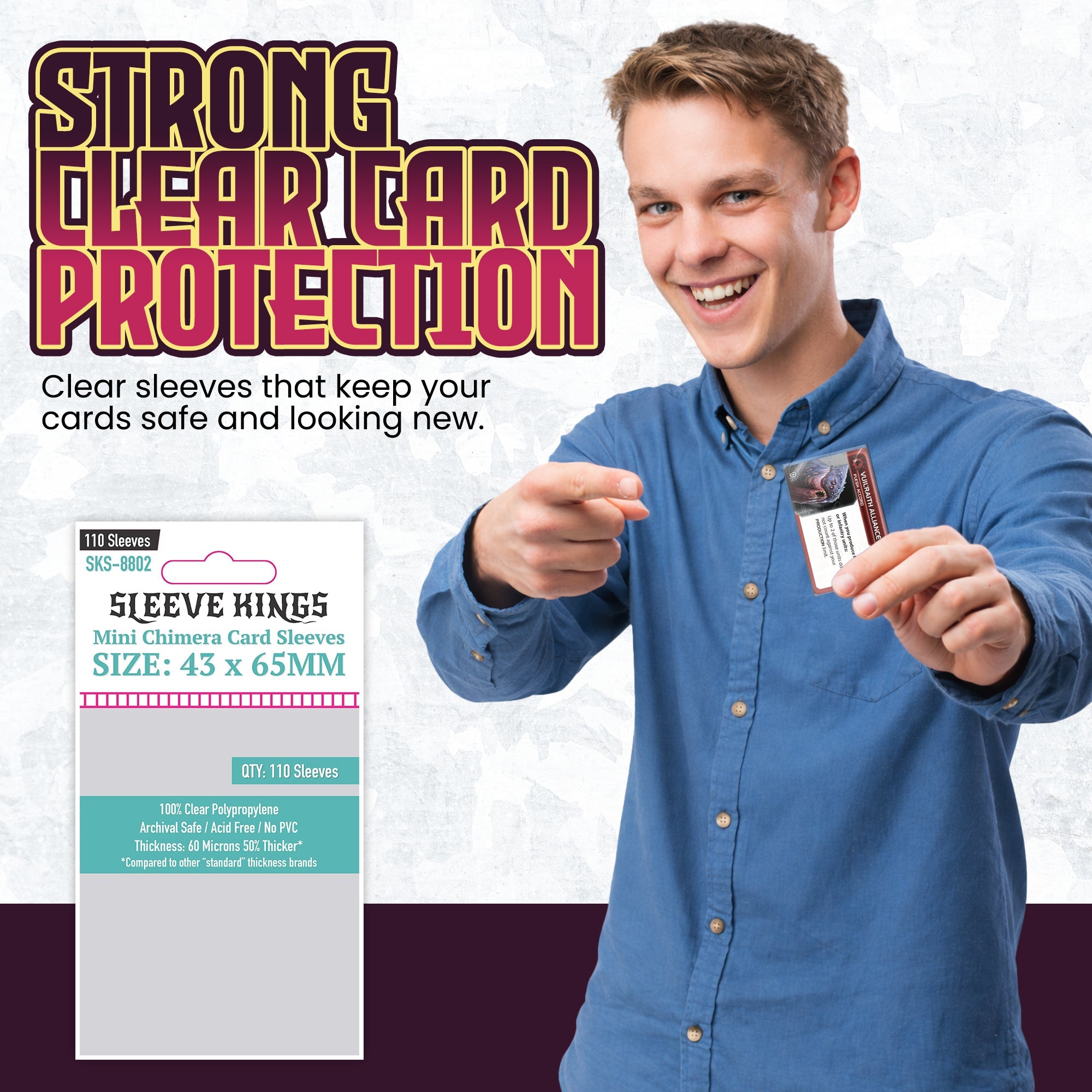 "Mini Chimera" Game Card Sleeves (43x65mm) 110 Pack, 60 Micron, SKS-8802