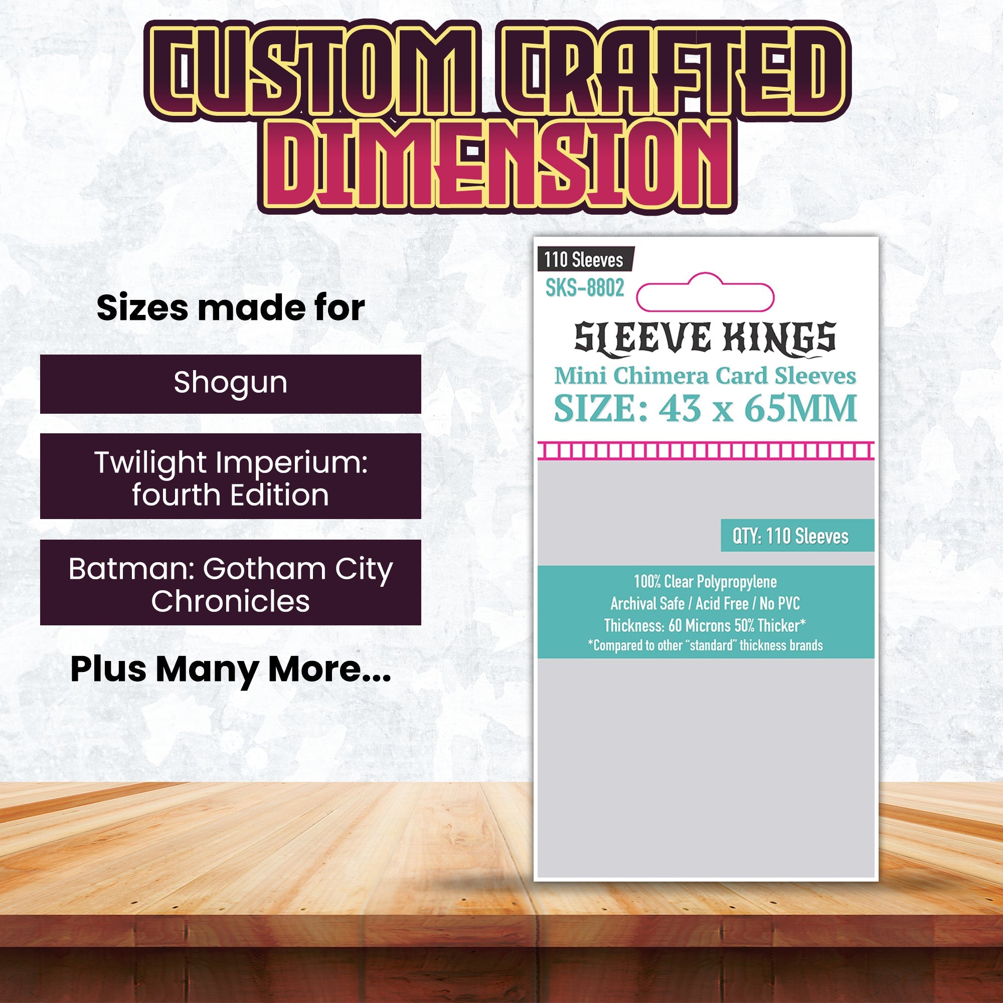 "Mini Chimera" Game Card Sleeves (43x65mm) 110 Pack, 60 Micron, SKS-8802