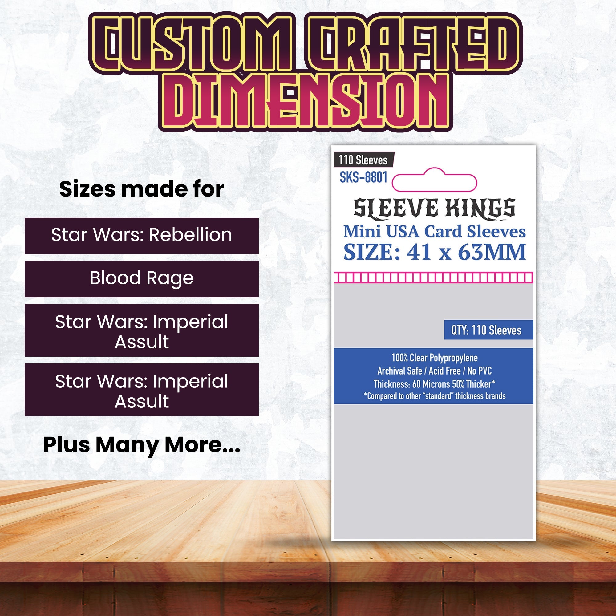 Sleeve Kings Mini USA Card Sleeves (41x63mm) - 110 Pack, -SKS-8801