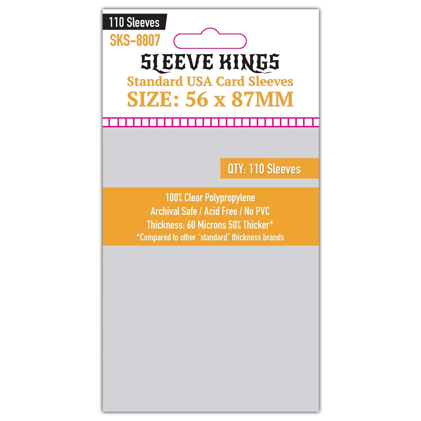Sleeve Kings Standard USA Card Sleeves (56x87mm) - 110 Pack, SKS-8807