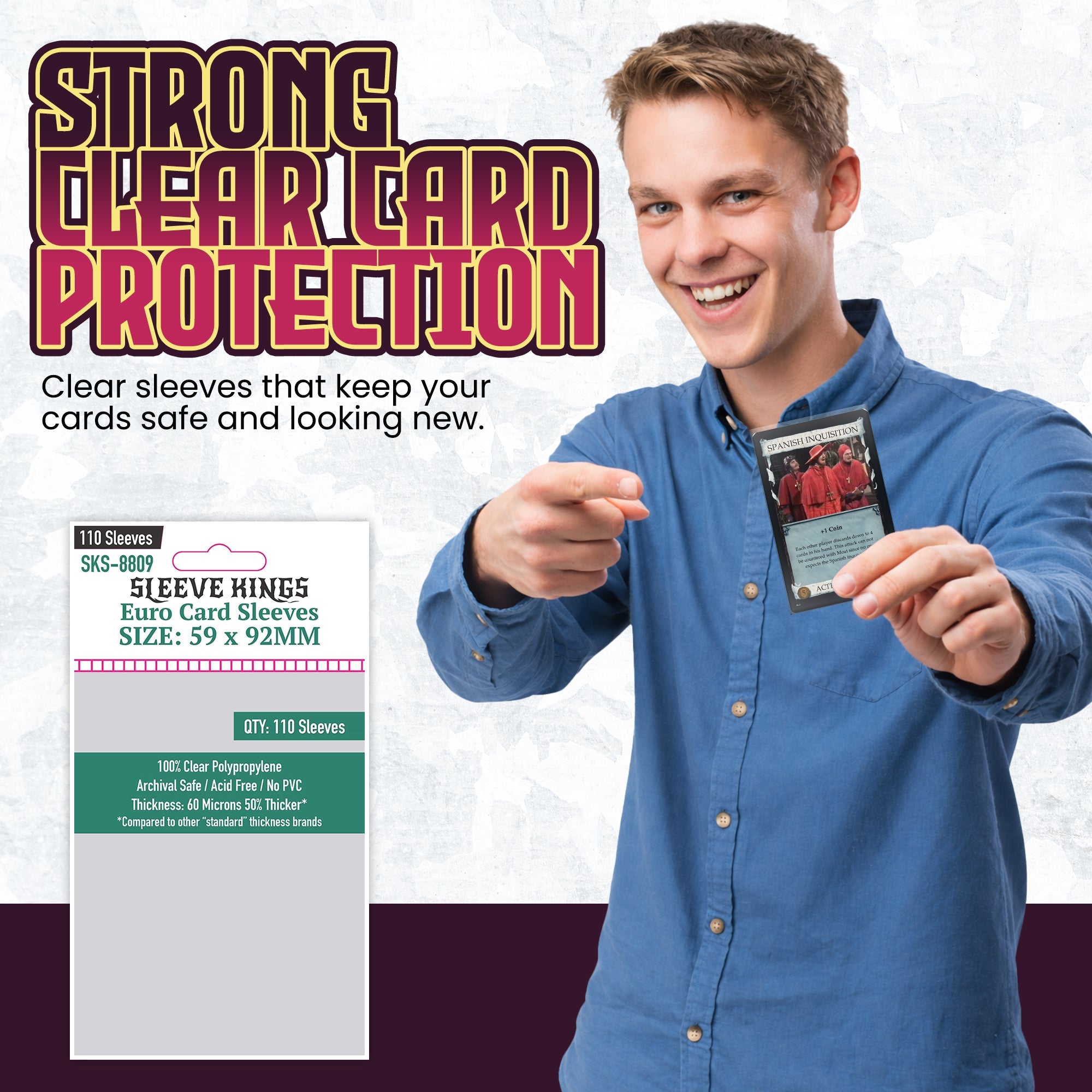 Sleeve Kings Euro Card Sleeves (59x92mm) - 110 Pack, -SKS-8809