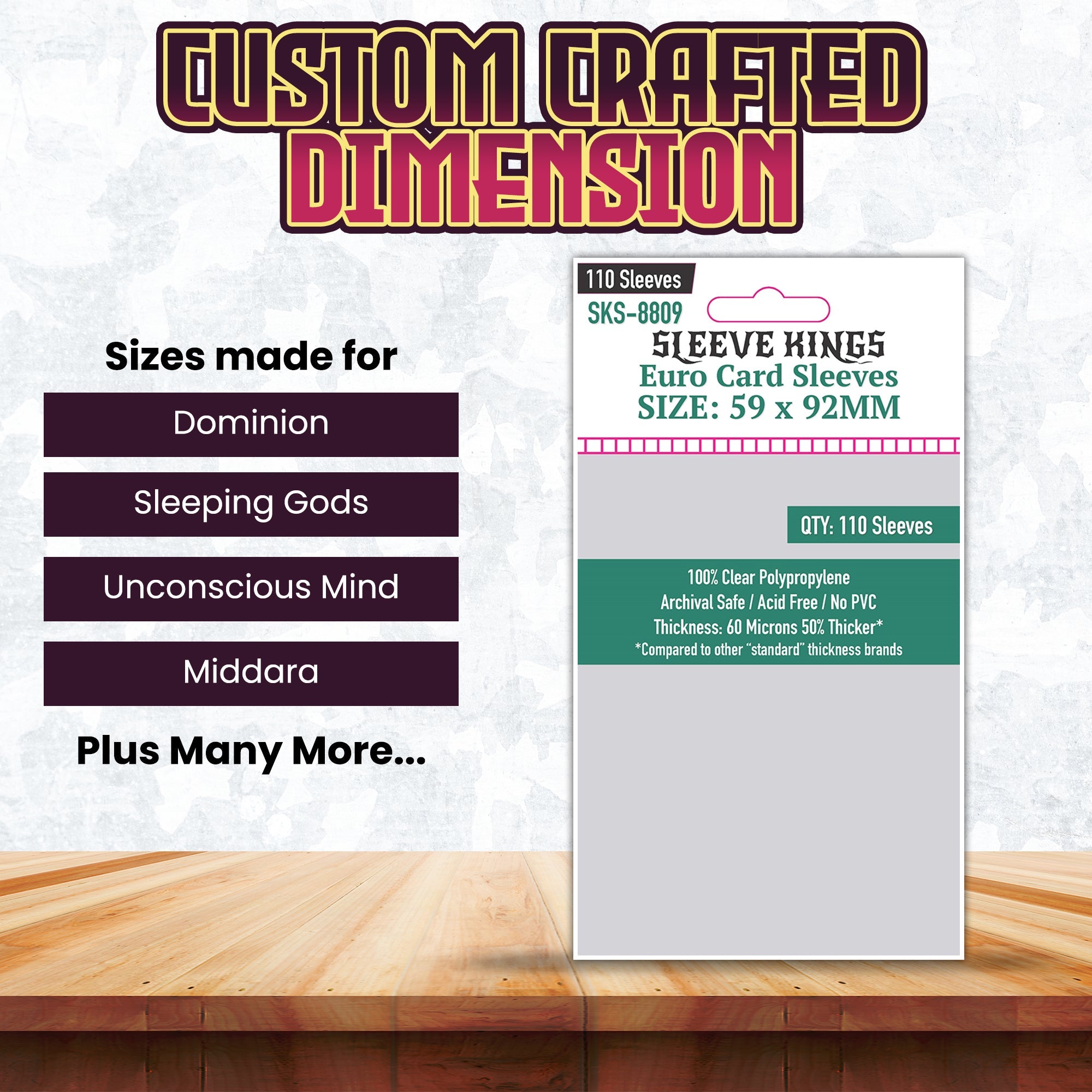 Sleeve Kings Euro Card Sleeves (59x92mm) - 110 Pack, -SKS-8809
