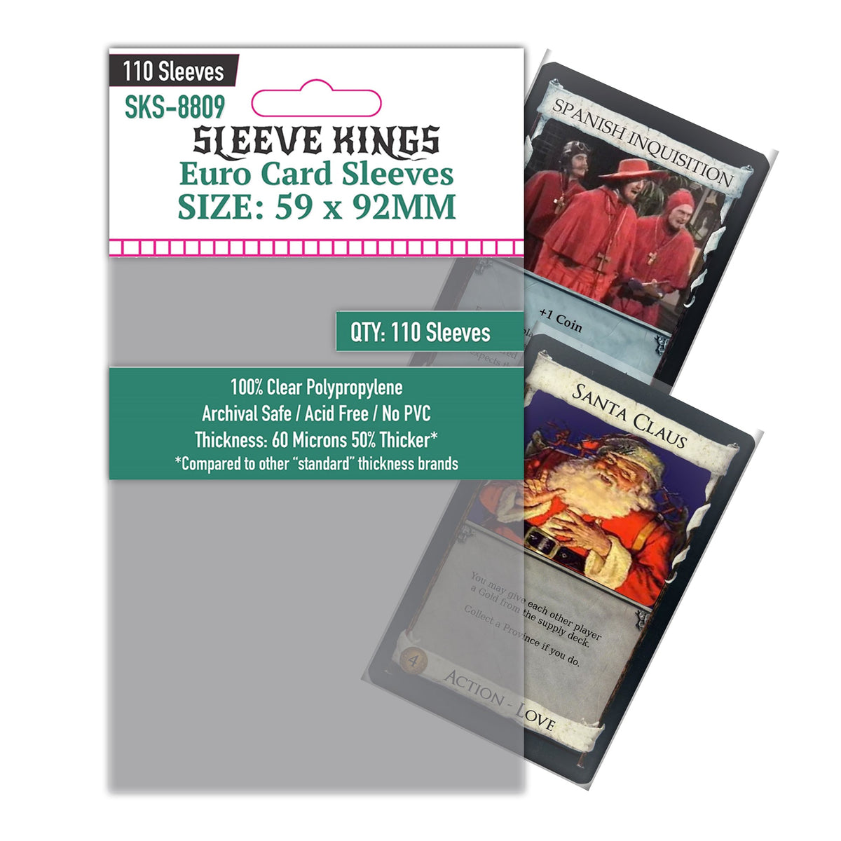 Sleeve Kings Euro Card Sleeves (59x92mm) - 110 Pack, -SKS-8809