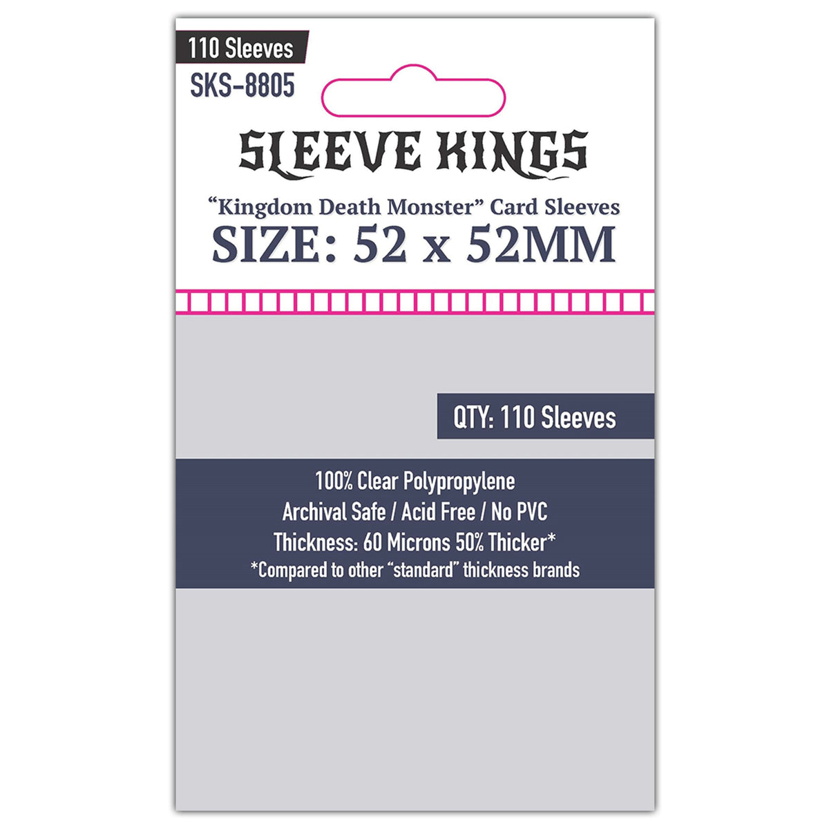 "Kingdom Death Monster" Game Card Sleeves (52x52mm) 110 Pack, 60 Micron, SKS-8805