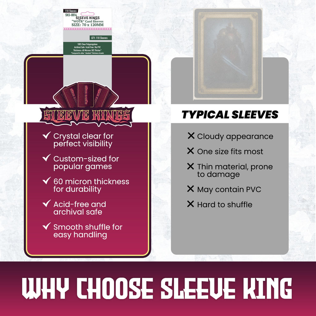 "WOTR" Card Sleeves (70x120mm) 110 Pack, 60 Micron, SKS-8814