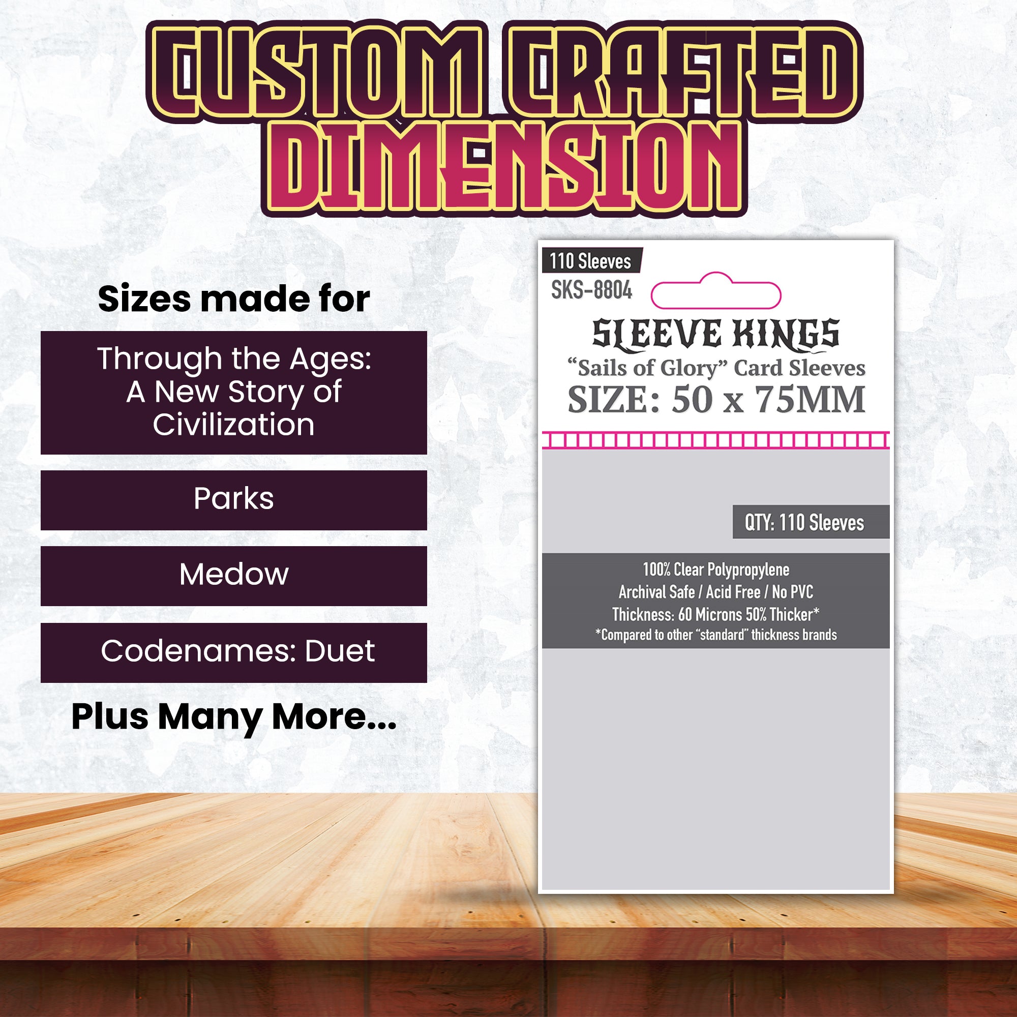 "Sails of Glory" Card Sleeves (50x75mm) 110 Pack, 60 Micron, SKS-8804