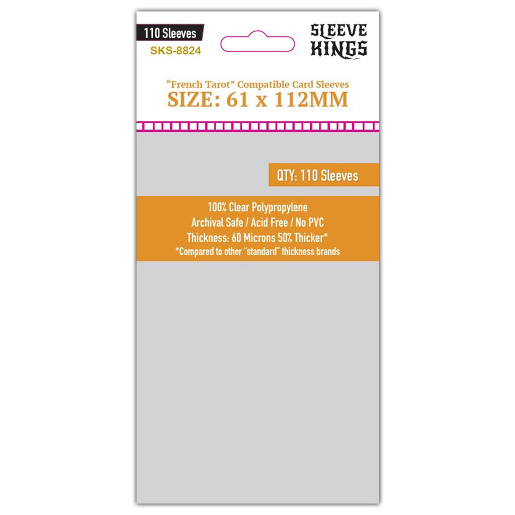 "French Tarot" Card Sleeves (61x112mm) 110 Pack, 60 Micron, SKS-8824