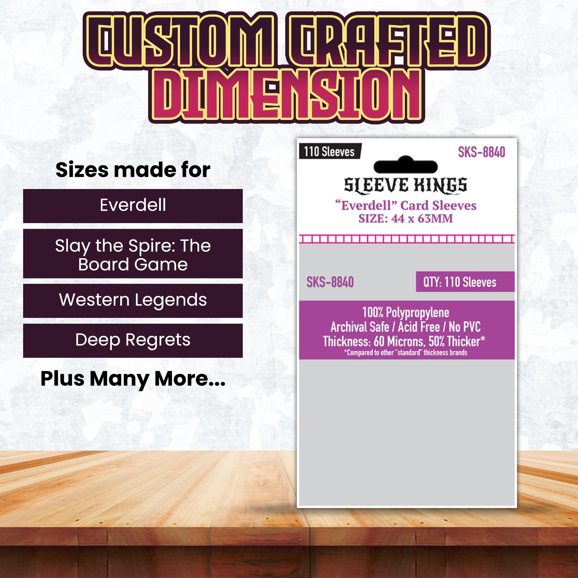 "Everdell" Compatible Mini Sleeves (44x63mm) 110 Pack, 60 Micron, SKS-8840