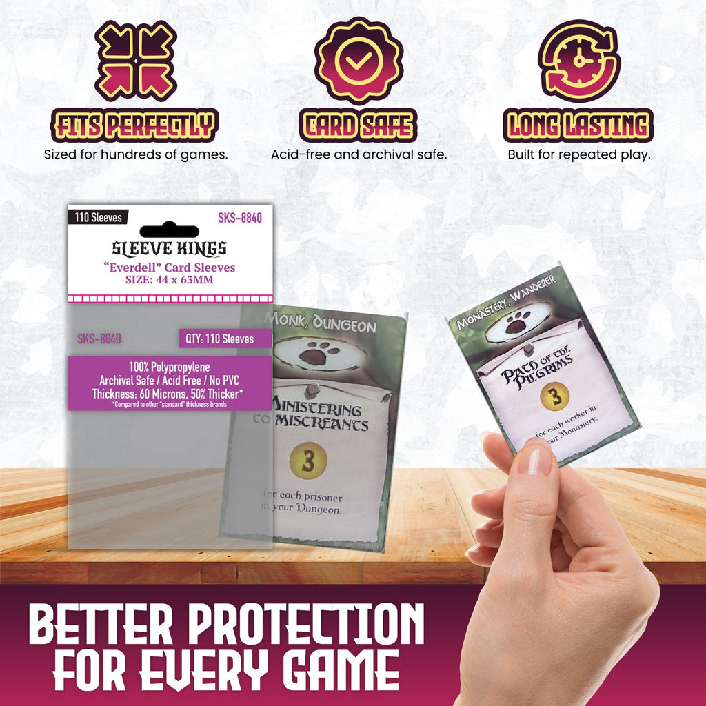 "Everdell" Compatible Mini Sleeves (44x63mm) 110 Pack, 60 Micron, SKS-8840