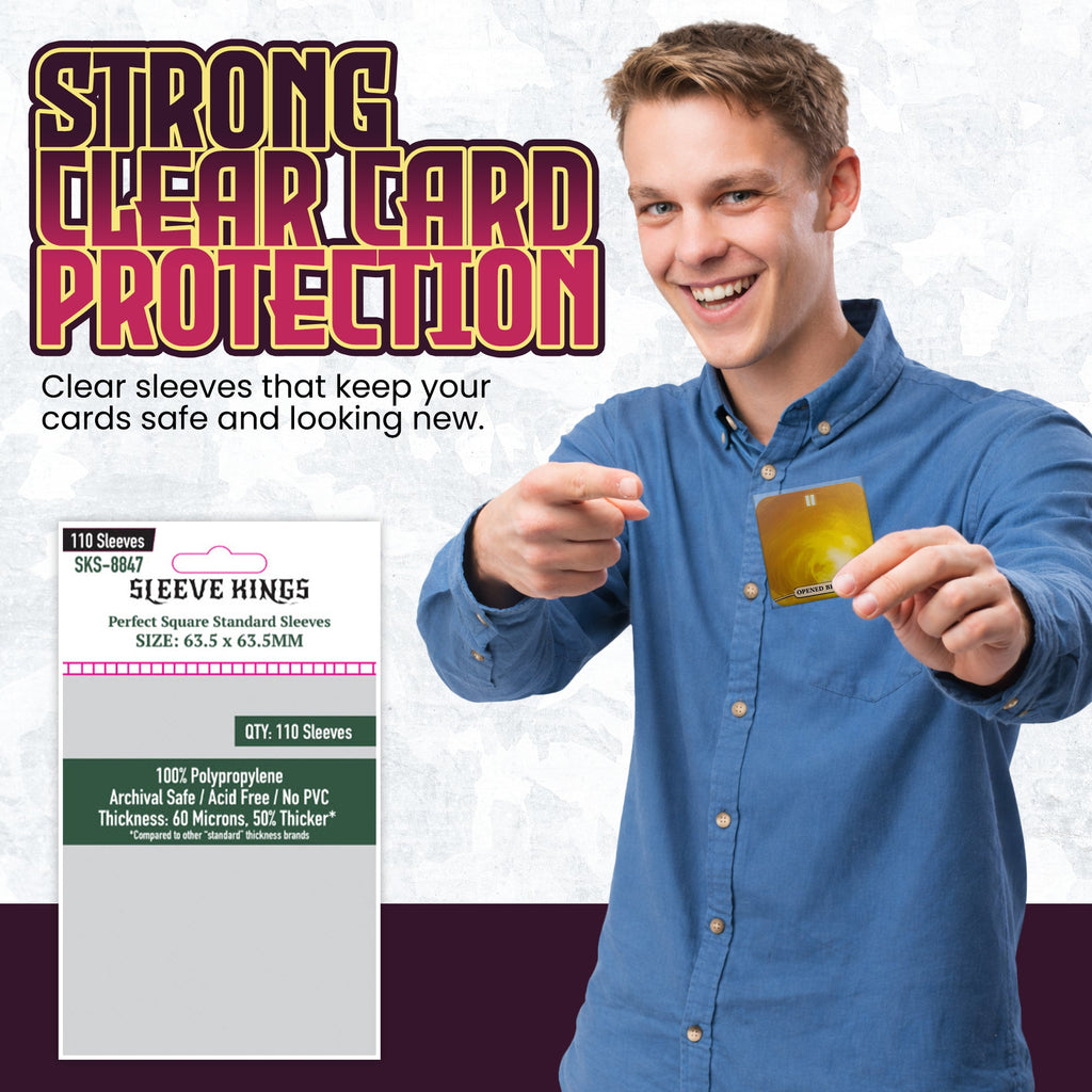 Perfect Square Standard Sleeves (63.5x63.5mm) 110 Pack, 60 Microns, SKS-8847