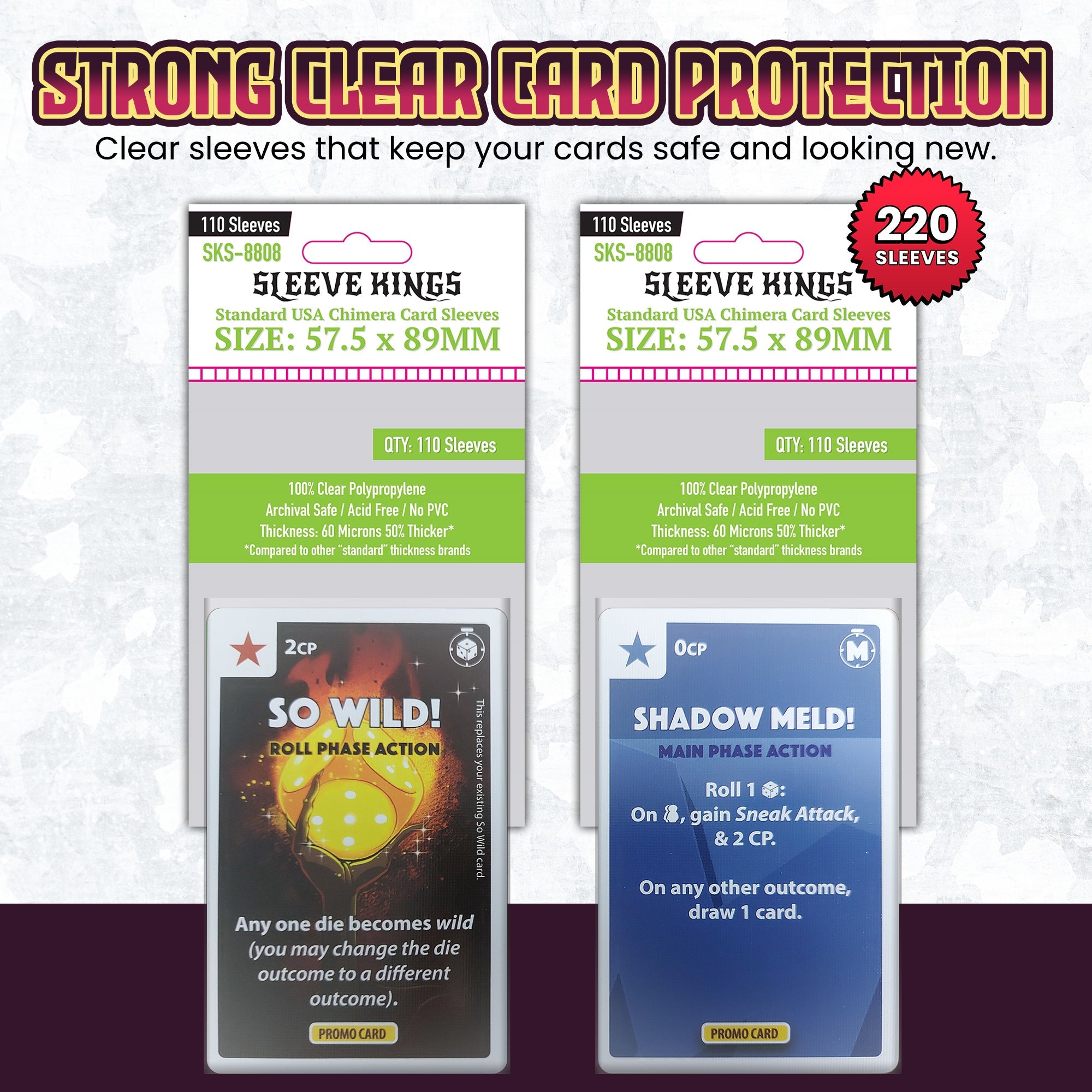 "Dice Throne: Season One" Compatible Card Sleeve Bundle (8808 X 2)