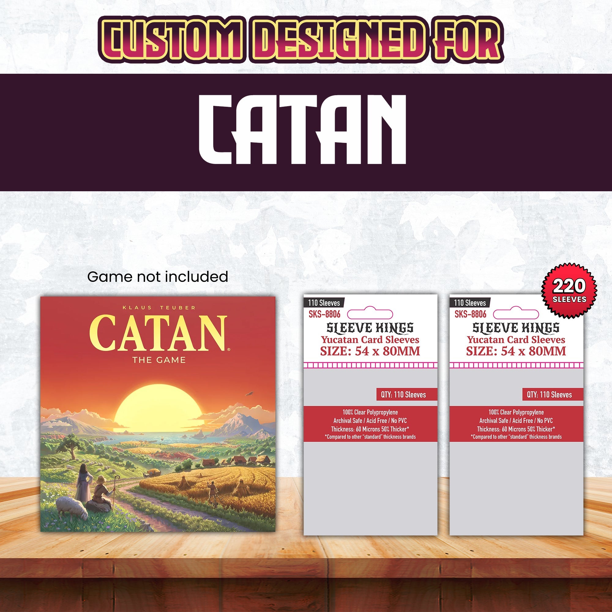 "Catan" Compatible Card Sleeve Bundle (8806 X 2)