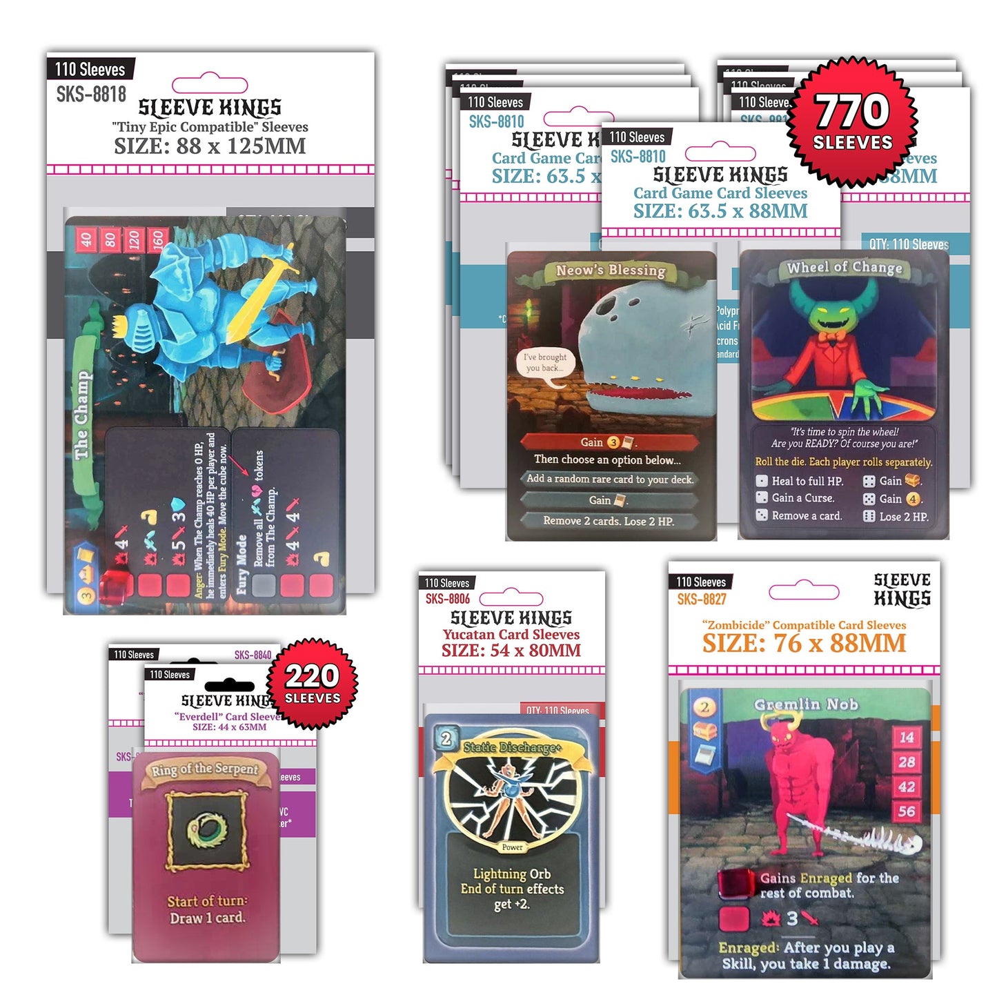 "Slay the Spire: The Board Game" Sleeve Bundle (8806 X 1 + 8810 X 7 + 8818 X 1 + 8827 X 1 + 8840 X 2)