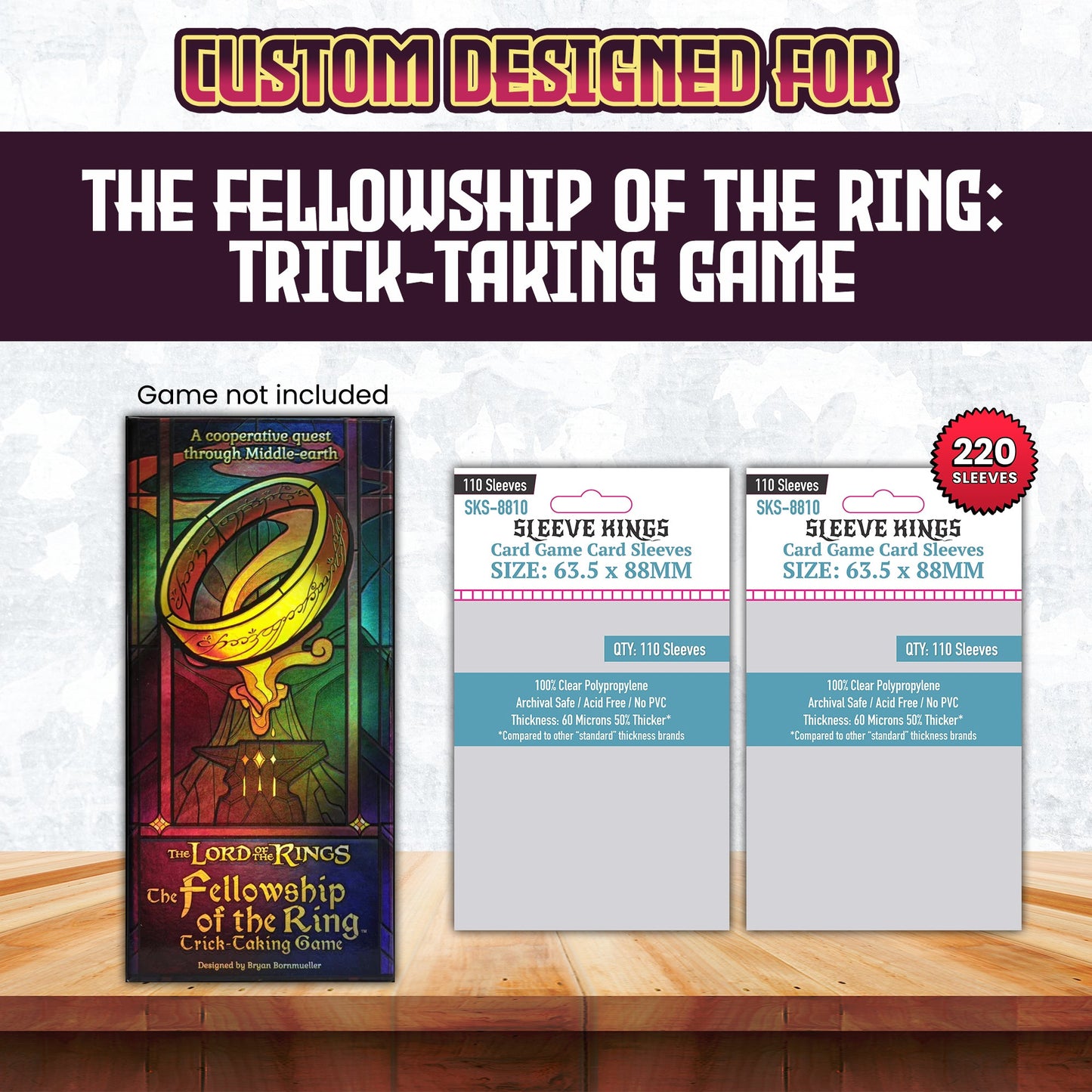 "The Fellowship of the Ring: Trick-Taking Game" Compatible Card Sleeve Bundle (8810 x 2)
