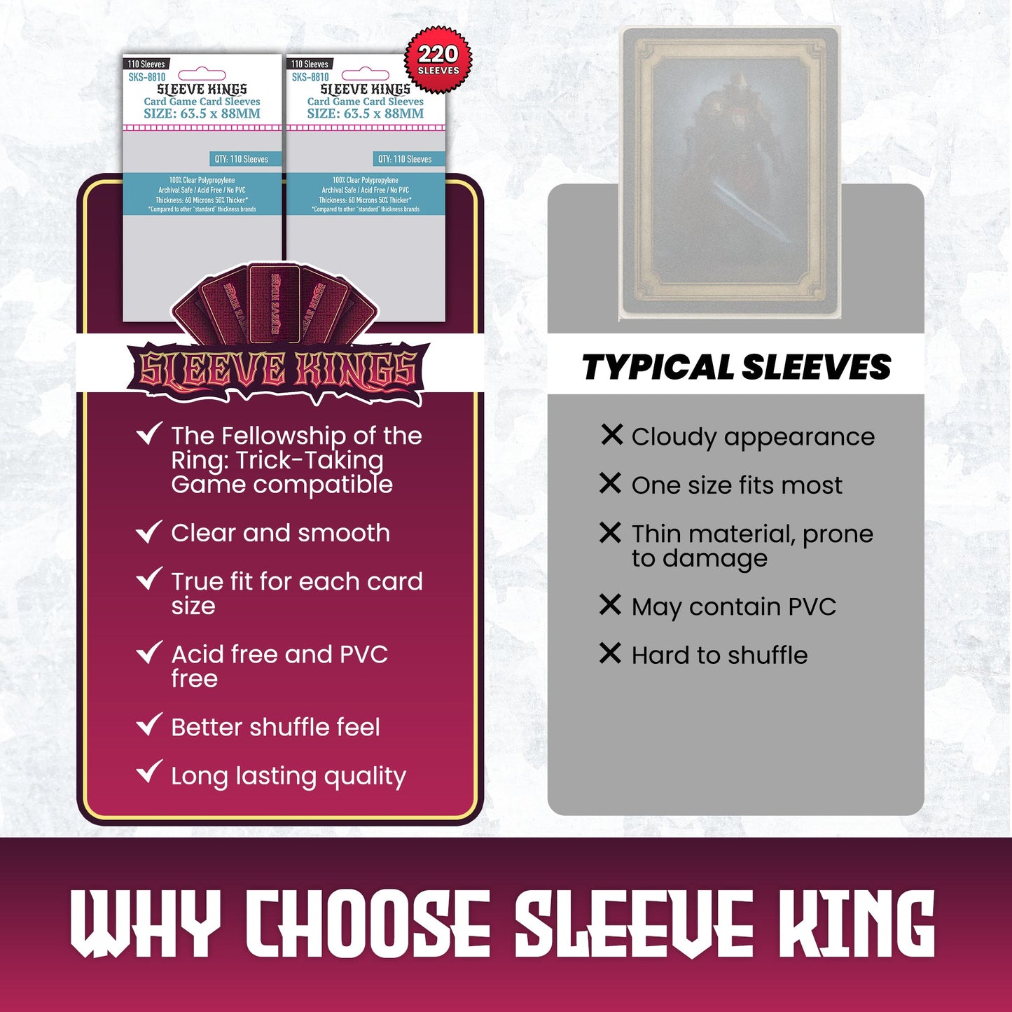 "The Fellowship of the Ring: Trick-Taking Game" Compatible Card Sleeve Bundle (8810 x 2)