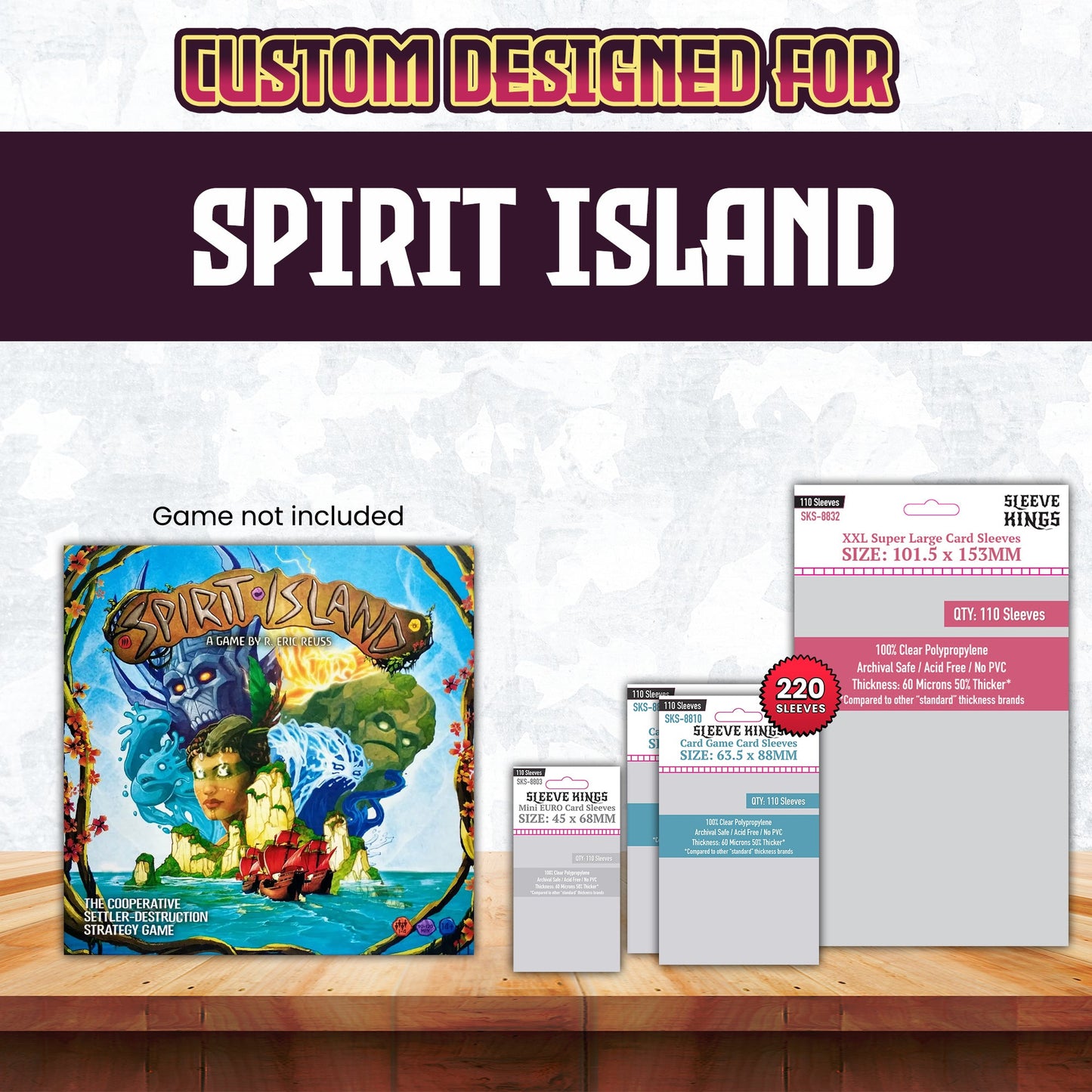 "Spirit Island" Compatible Sleeve Bundle (8803 X 1 + 8810 X 2 + 8832 X 1)