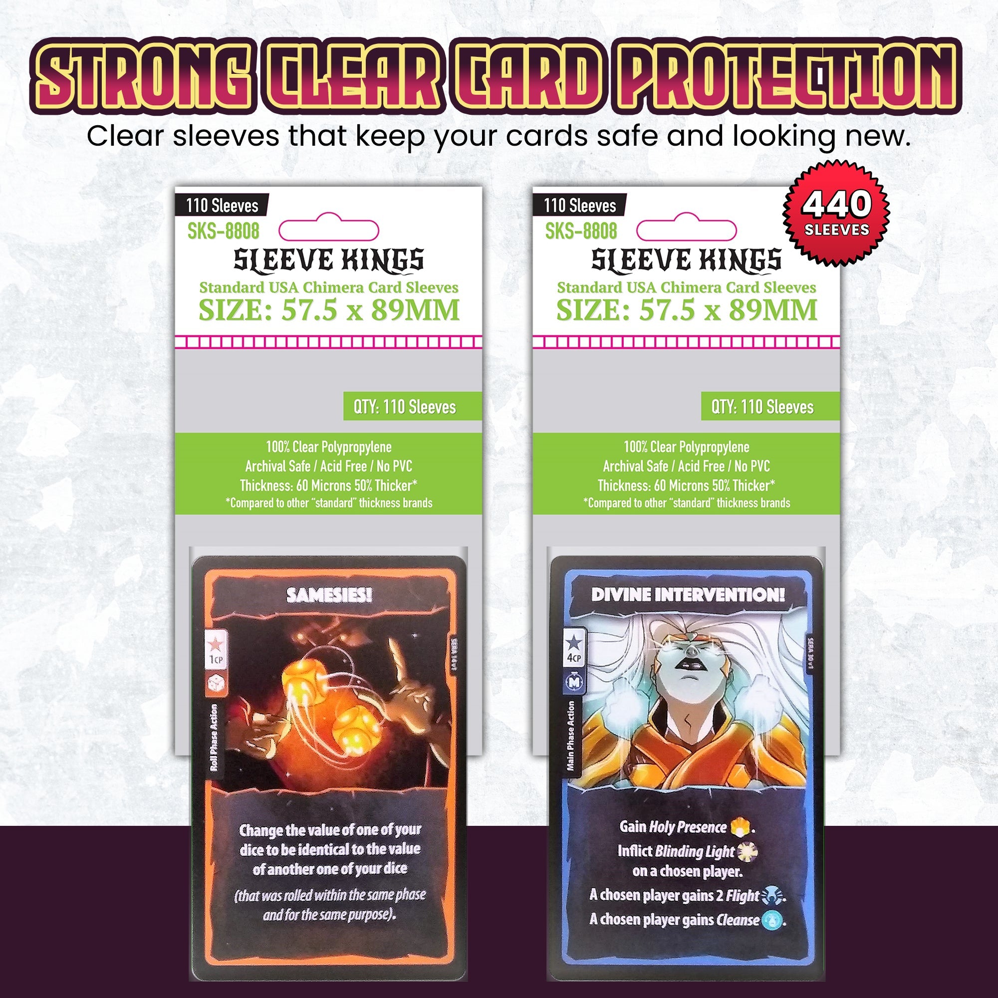 "Dice Throne Adventures" + Expansions Compatible Sleeve Bundle (8808 x 4)