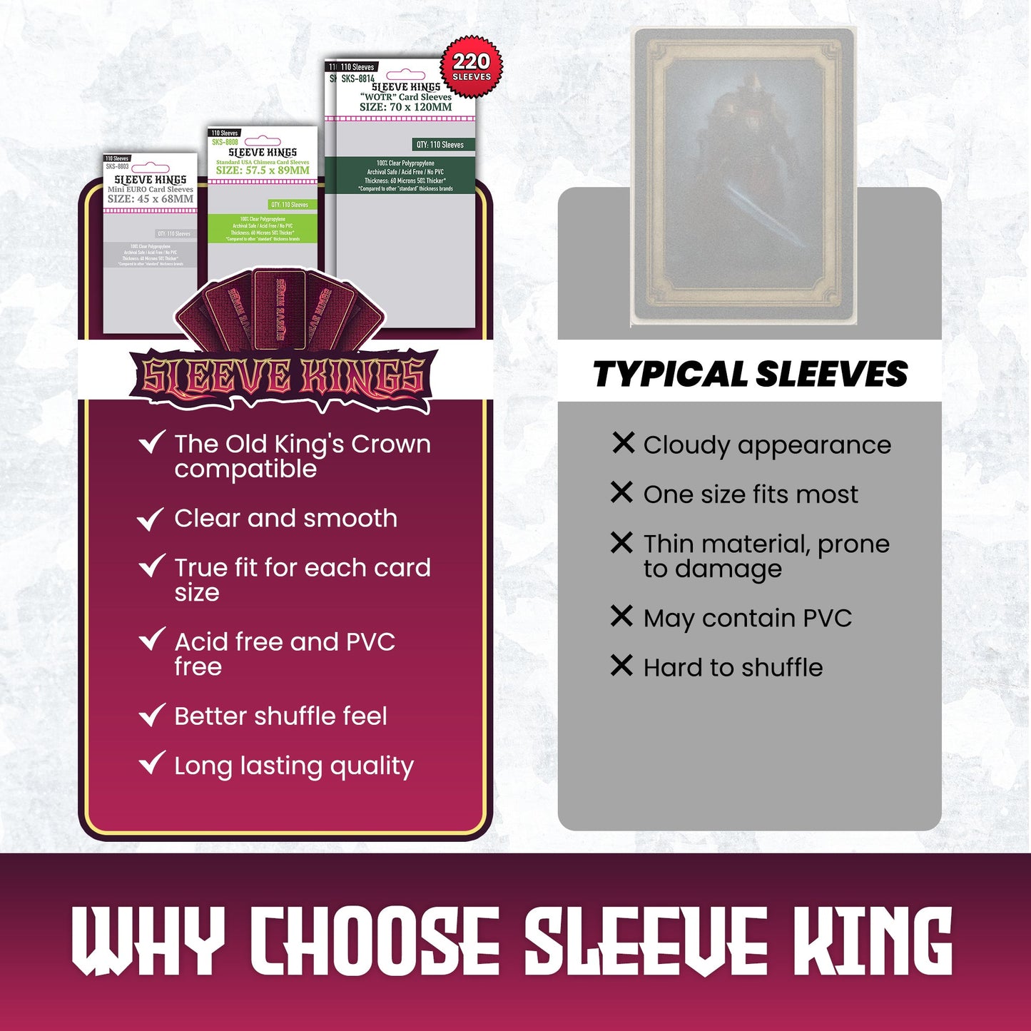 "The Old King's Crown" Compatible Card Sleeve Bundle (8803 x 1, 8808 x 1, 8814 x 2)