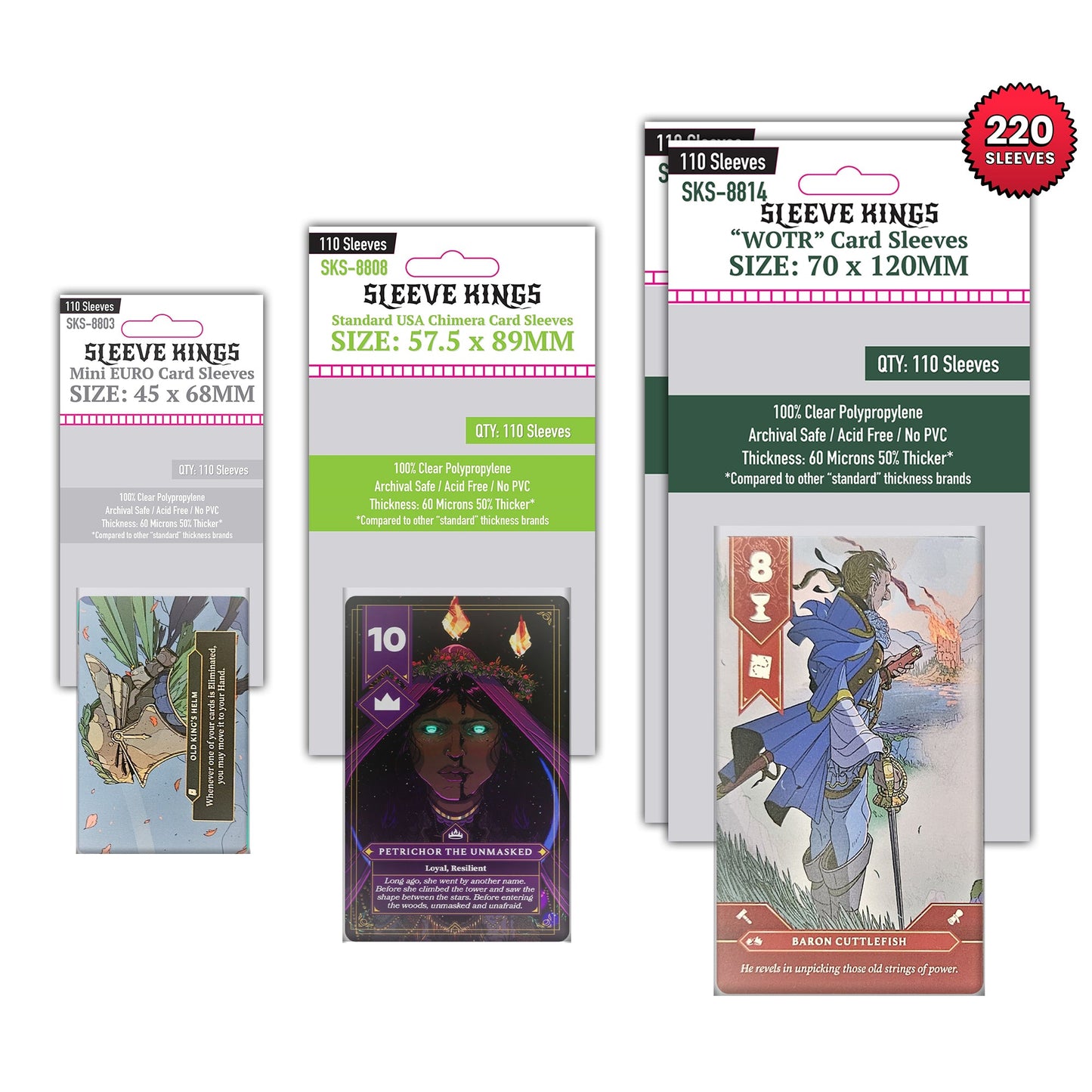 "The Old King's Crown" Compatible Card Sleeve Bundle (8803 x 1, 8808 x 1, 8814 x 2)