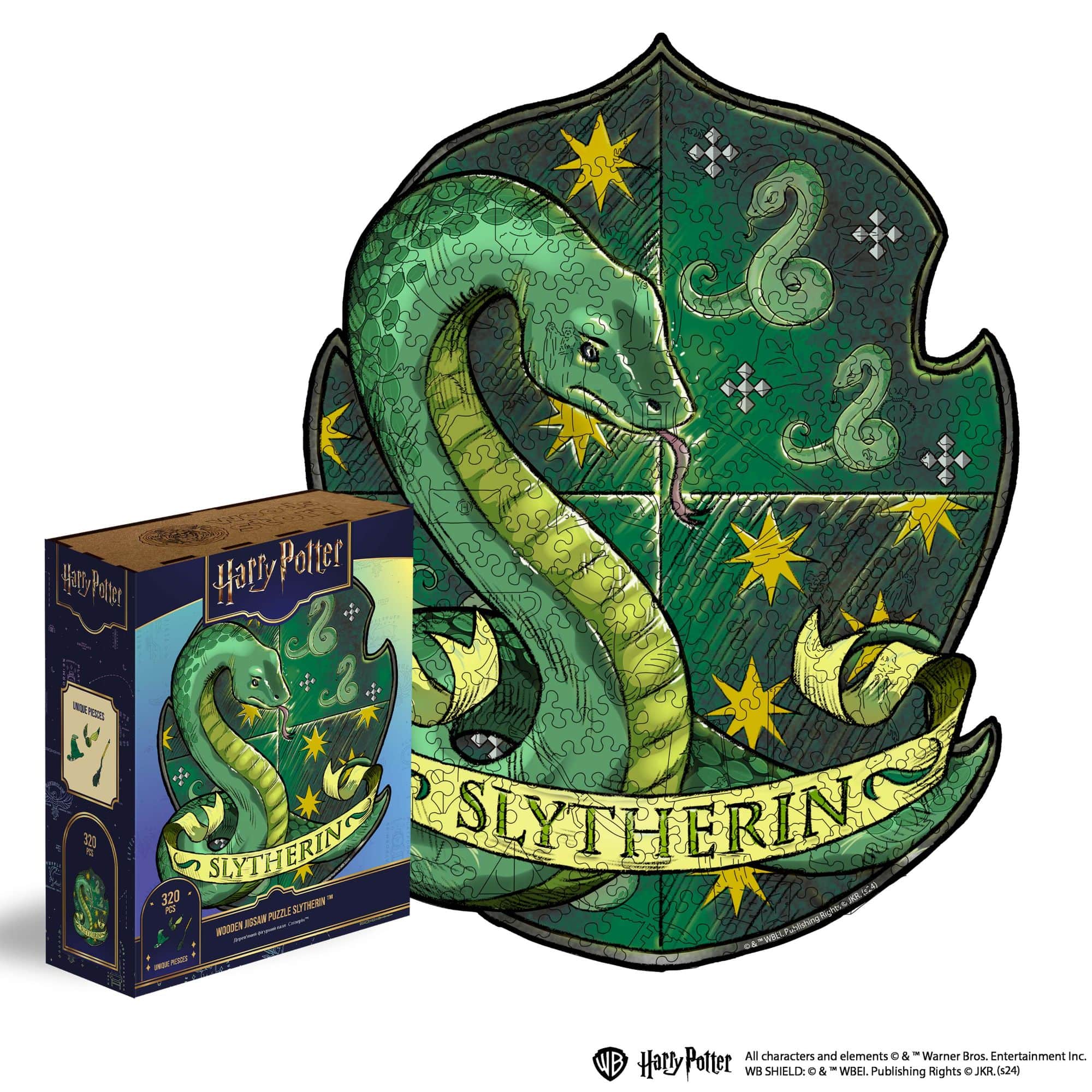 Wooden jigsaw puzzle Harry Potter Slytherin™ Gameplay