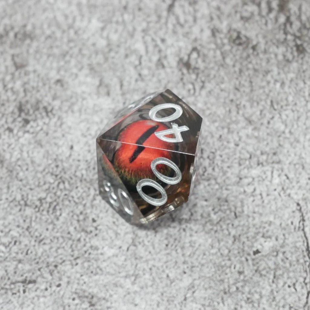 Smaug's Eye | 7 Piece Moving Eye DnD Dice Set | Acrylic RPG Gaming Dice - 