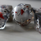 Smoke And Blood Handmade Resin DND Dice Set - Only 1 D20