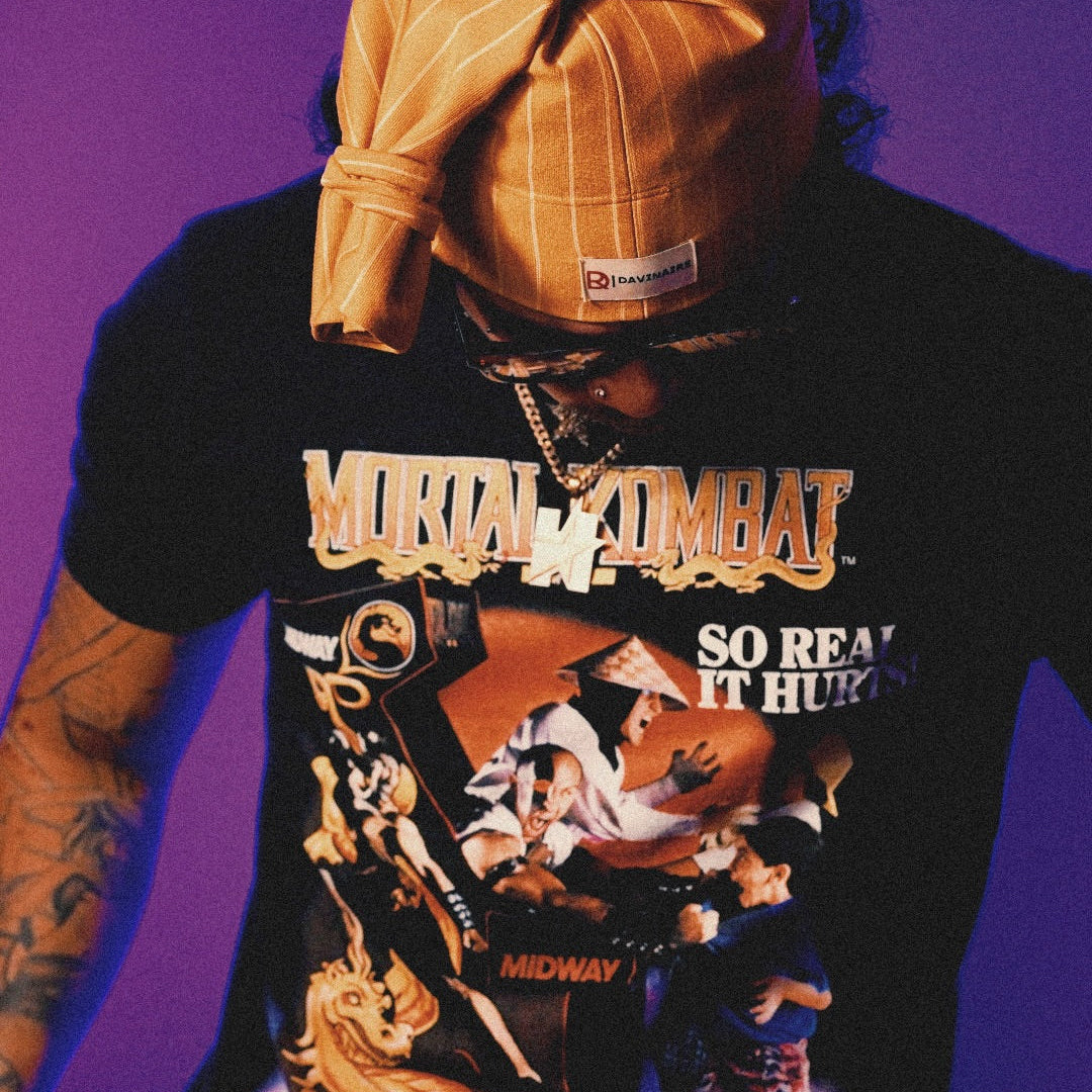 90S Mortal Kombat 'So Real It Hurts' Promo Black T-Shirt