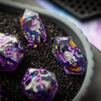 Space Bear Handmade Resin DND Dice Set - Full Set And Free Dice Box