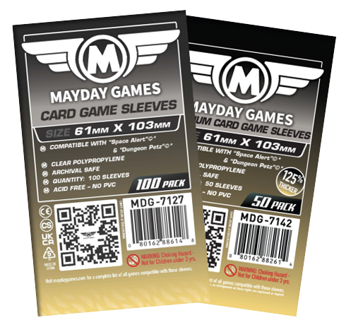 "Space Alert" & "Dungeon Petz" Compatible Card Sleeves (61x103mm) Standard 7127 or Premium 7142