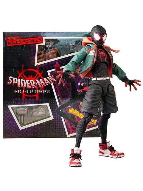 Spiderman Miles Morales Figure, Marvel Spider-Man Spider Verse Figurine 5 in