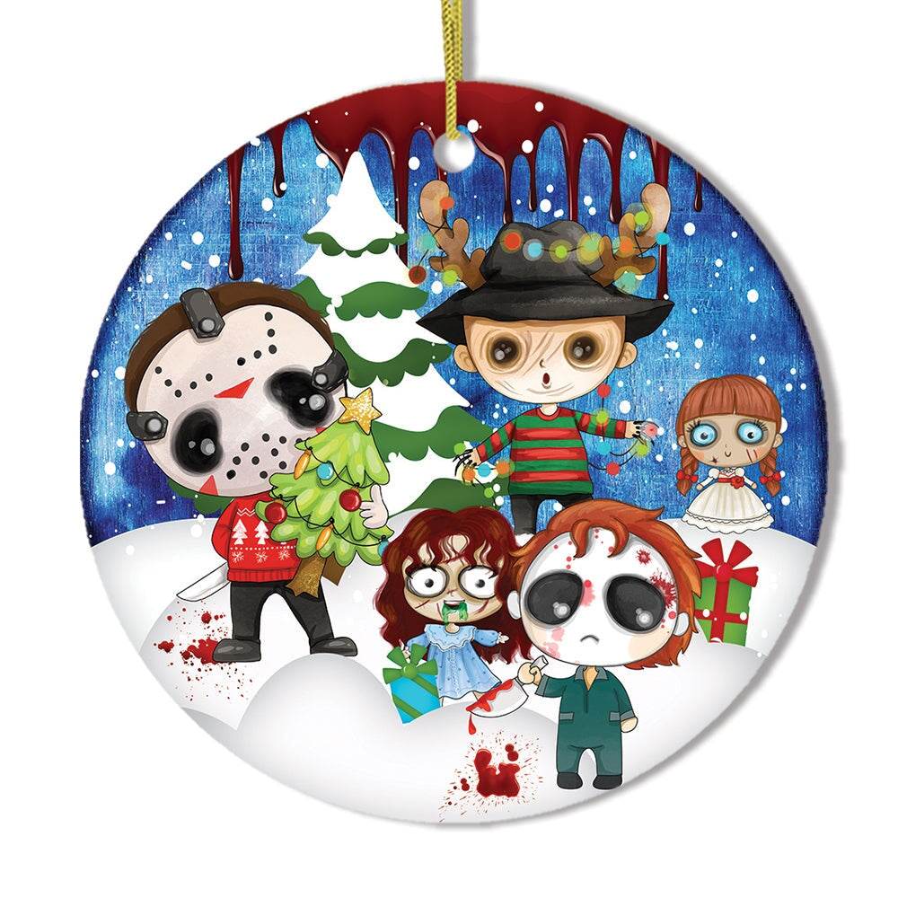 Spooky and Bloody Cute Halloween Christmas Ornament - Circle