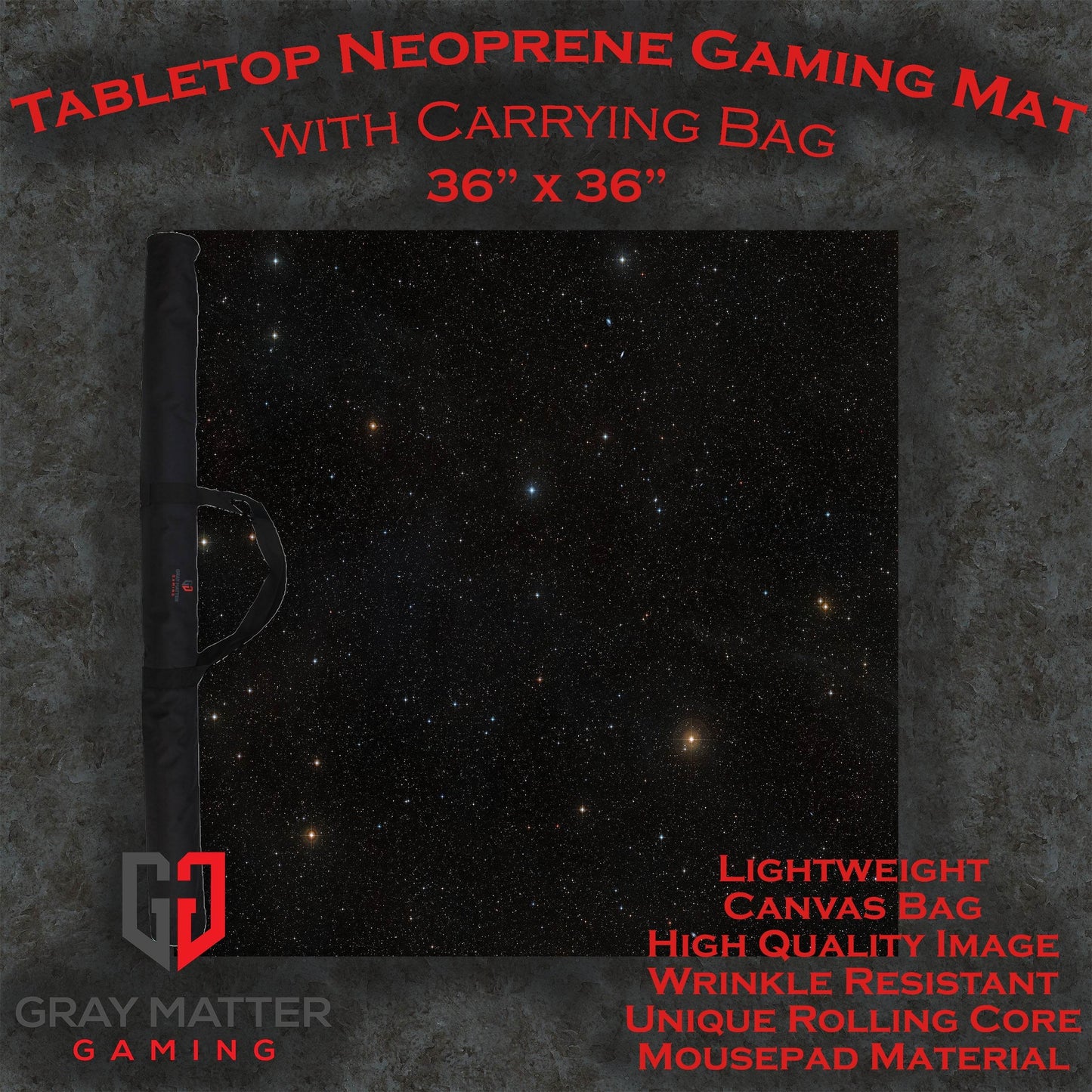 Starfield - Neoprene Battle Mat - X-Wing, Armada, Battlefleet Gothic, Space, Starships - 36x36