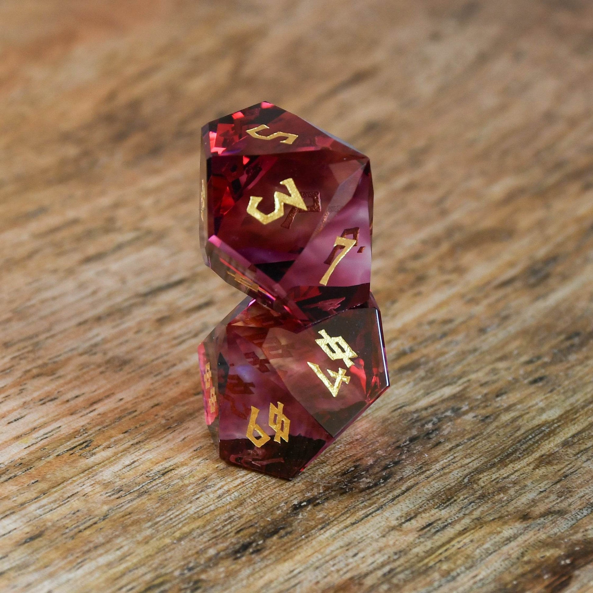 Strawberry Multifaceted Glass Dice Set 'PRE-ORDER | SPRING EVENT DEAL' - 