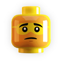 Sunburnt w/ Sunglasses Farmers Tan Minifig Head made using LEGO part - Yellow Flesh