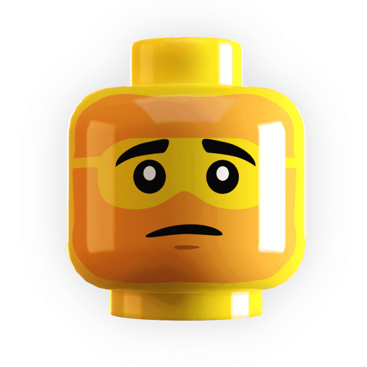Sunburnt w/ Sunglasses Farmers Tan Minifig Head made using LEGO part - Yellow Flesh