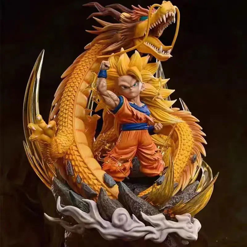 Super Saiyan 3 Goku Chibi Figure, SSJ3 Dragon Ball Z DBZ Figurine, Anime 6 in
