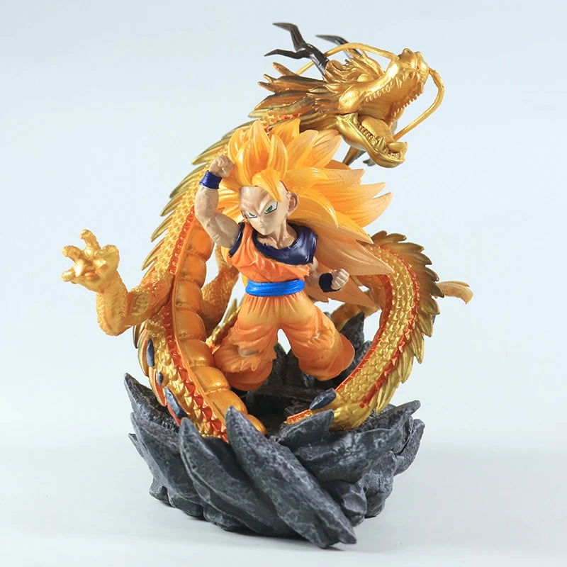 Super Saiyan 3 Goku Chibi Figure, SSJ3 Dragon Ball Z DBZ Figurine, Anime 6 in