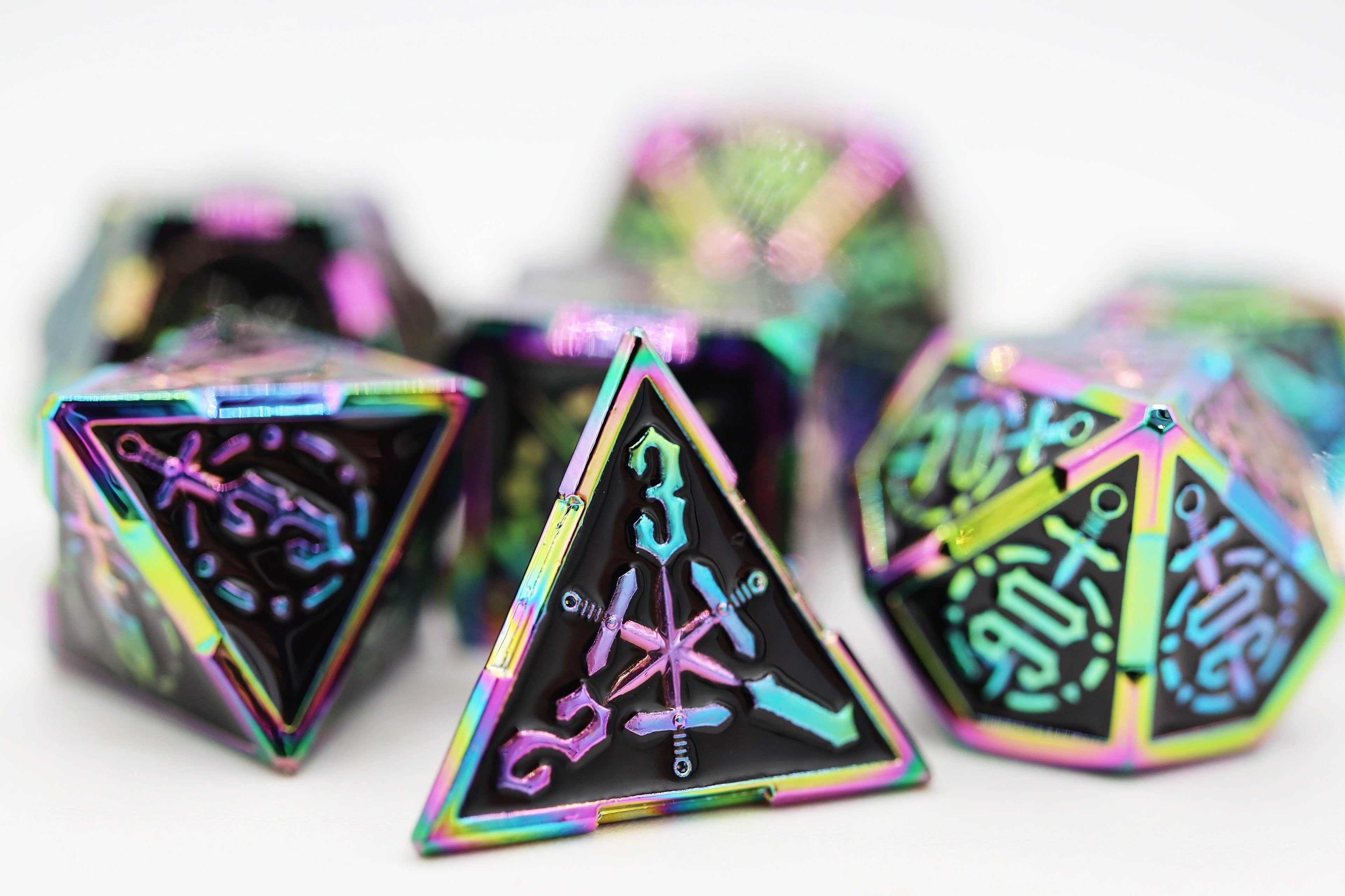 Crossed Swords: Sword of Europa - Metal RPG Dice Set - 