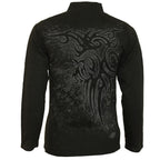 STAINED TRIBAL - Slant Zip Women Biker Jacket Black