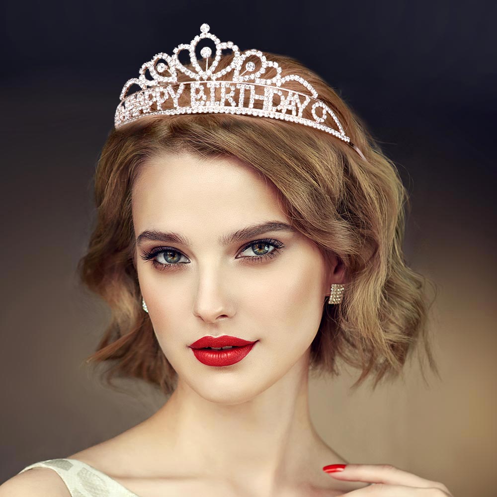 Crystal Rhinestone Happy Birthday Party Tiara