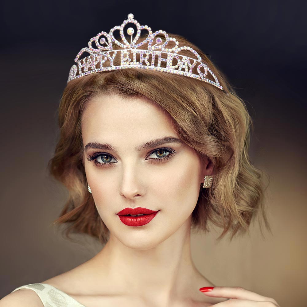 Crystal Rhinestone Happy Birthday Party Tiara