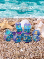 Kraken Dice Sea Glass 14 pc Dice Set - Tahiti Twilight