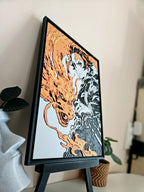 Tanjiro Hinokami Kagura Filament Painting – Demon Slayer Anime Wall Art