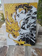 Tanjiro Hinokami Kagura Filament Painting – Demon Slayer Anime Wall Art