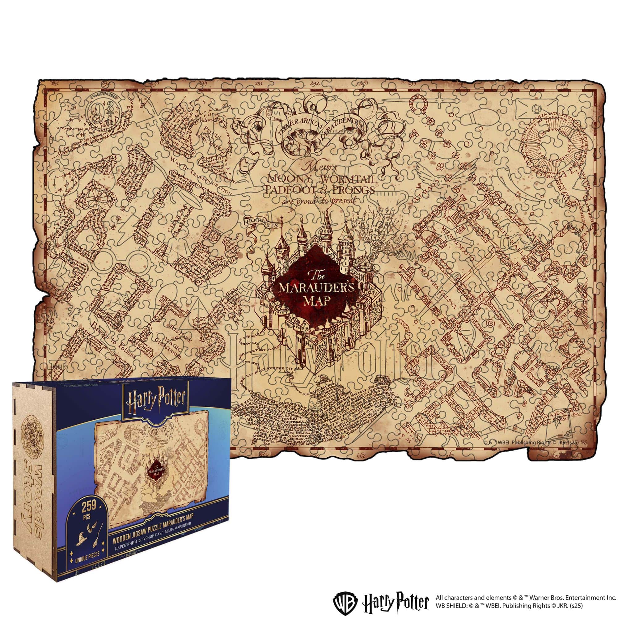 Wooden jigsaw puzzle Harry Potter™ Marauder’s Map