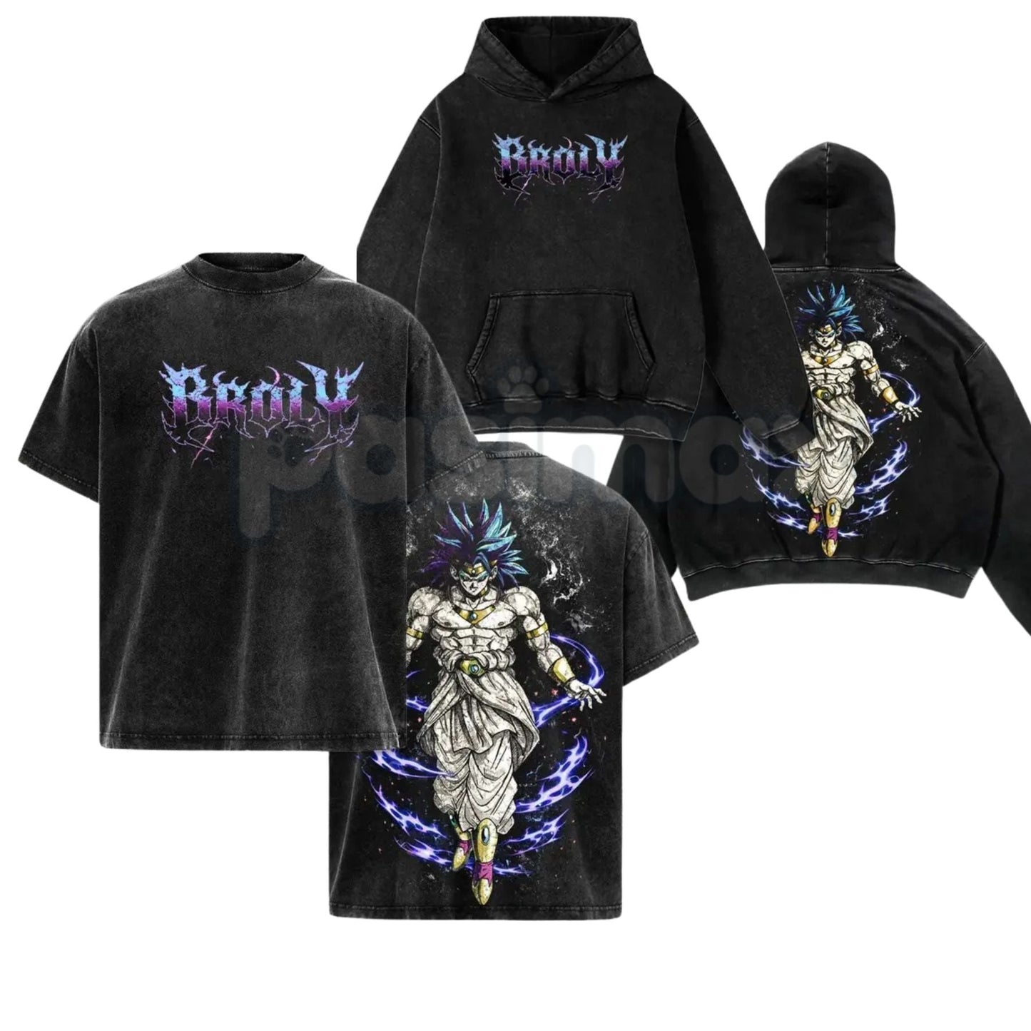 The Nightmare Warrior: Broly DBZ Washed Tee – Heavyweight Cotton Relaxed Fit Retro Anime Graphic T-Shirt