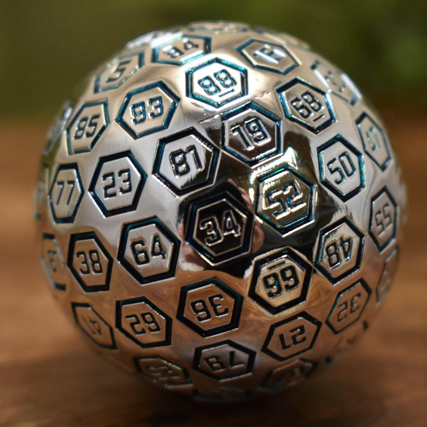 The Orb D100 - Aqua and Silver Metal Die - 